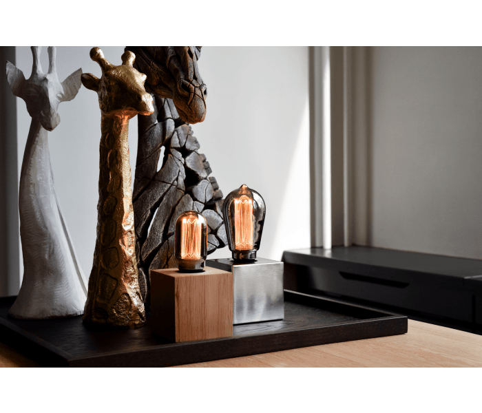 Calex | Tischleuchte | FSC 100% Holz | E27 Fassung | Mit Schalter | 1,8M Kabel
