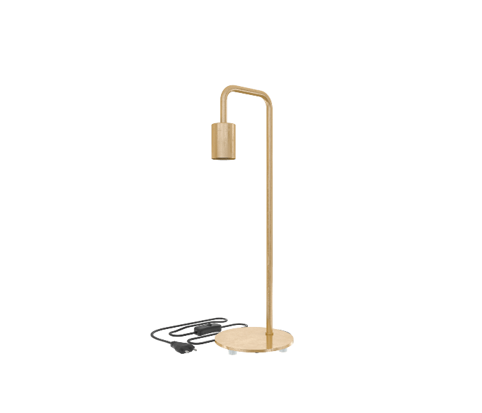 Calex | U-Line Tischleuchte | Gold | E27-Fassung | Mit Ein/Aus-Schalter | Max. 1x60W | H53cm | 150cm Kabel