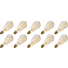 Lighto | LED-Glühfaden | Große Fassung E27 | Edison-Birne | Gold | 64mm | 4W | 10 Stück