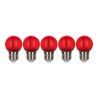 Bailey 5x Tropfenlampe Rot | LED-Filament 0,6W | E27 Kunststoff