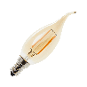Lighto | LED-Glühfaden | Kleine Fassung E14 | Kerzenlampenspitze | Gold | 35mm | 2W