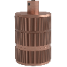 Calex | Lampenfassung | E27-Fassung | Aluminium | 3-Ring-Modell | Kupfer matt | Runde Kabelklemme | 60W