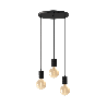 Calex | Retro Pendelleuchte | Ø400mm Deckenplatte | Schwarz | 3xE27 Fassung | 2M Kabel Calex | Retro Pendelleuchte | Ø400mm Deckenplatte | Schwarz | 3xE27 Fassung | 2M Kabel