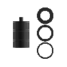 Calex | Lampenfassung | E27-Fassung | Aluminium | 3-Ring-Modell | Mattschwarz | 60W