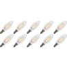 Lighto | LED-Filament | Kleine Fassung E14 | Kerzenlampe | Klar | 35 mm | 2W | 10 Stück