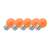 Lighto | LED-Glühbirne | Große Fassung E27 | Orange | Kugellampe | 45mm | 1,5W | Dimmbar | 5er-Pack