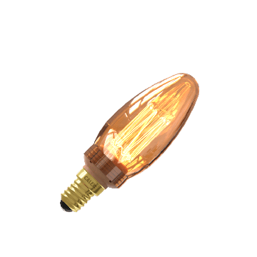 Calex | LED-Glühfaden | Kleine Fassung E14 | C35 Kerze | Gold | 2.3W