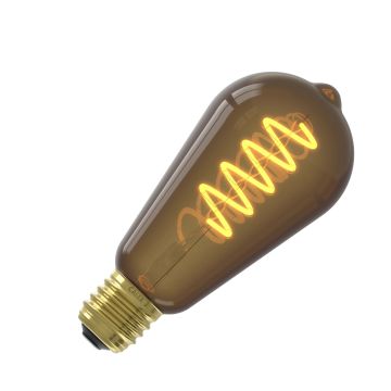 Calex | LED-Glühfaden | Große Glühbirne E27 | ST64 | Rustikal | Natürlich | 4W