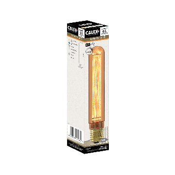 Calex | LED Glühfaden | Große Glühbirne E27 | T30x185 Röhre | Gold | 2.3W