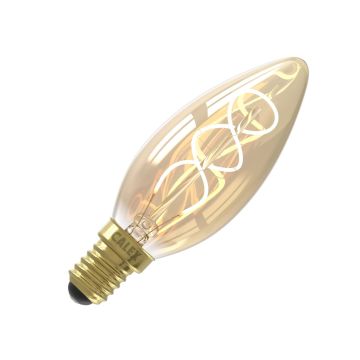 Calex | LED-Glühfaden | Kleine Fassung E14 | B35 | Kerze | Gold | 2,5W