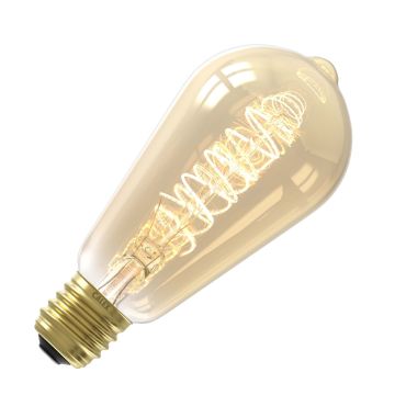 Calex | LED-Glühfaden | Große Fassung E27 | ST64 Rustikal | Gold | 5,5W | 3-stufig dimmbar