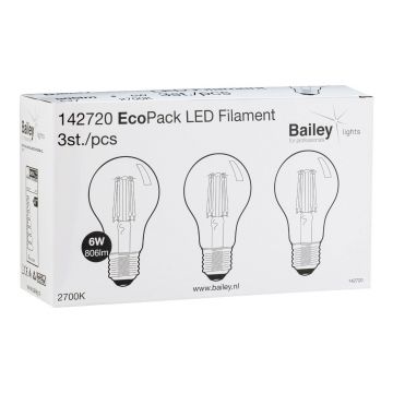 Bailey | 3x LED Lampe | E27  | 6W