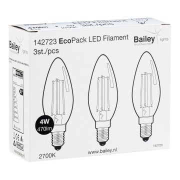 Bailey | 3x LED Kerzenlampe | E14  | 4W