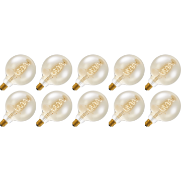 Lighto | LED filament | Grote fitting E27 | Globelamp | Goud | 125mm | 4W | 10 stuks