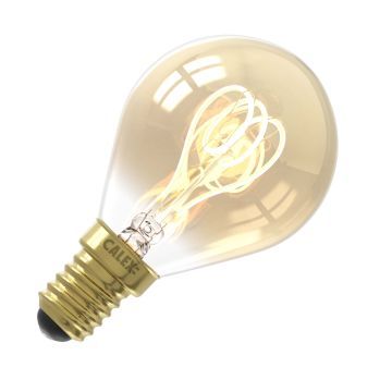 Calex | LED filament | Kleine fitting E14 | P45 Kogel | Goud | 2.5W | Dimbaar