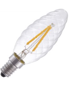 Lighto | LED Kerzenlampe Gedreht | E14 Dimmbar | 2W (ersetzt 15W)
