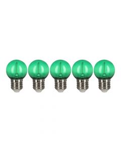 Bailey 5x Tropfenlampe Grün | LED-Filament 0,6W | E27 Kunststoff