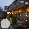 Lighto | Weihnachtsbeleuchtung | Eiszapfenlichter | IP44 | Für innen und außen geeignet | 8-Funktionen | 460 LED-Lichter | 16-Meter-Kabel