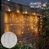 Lighto | Weihnachtsbeleuchtung | Eiszapfenlichter | IP44 | Für innen und außen geeignet | 8-Funktionen | 600 LED-Lichter | 20-Meter-Kabel