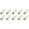 Lighto | LED-Glühfaden | Bajonettfassung B22d | Kugelbirne | Klar | 45mm | 5W | 10 Stück