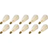 Lighto | LED-Glühfaden | Große Fassung E27 | Edison-Birne | Gold | 64mm | 4W | 10 Stück