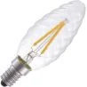 Lighto | LED Glühfaden | Kleine Fassung E14 | Kerzenlampe gedreht | Hell | 35mm | 2W