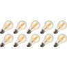 Lighto | LED-Glühfaden | Große Fassung E27 | Standard Glühbirne | Gold | Dämmerungssensor | 60mm | 4W | 10 Stück