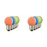 Lighto | LED-Glühbirne | Große Fassung E27 | Kugelbirne | Rot/Gelb/Orange/Grün/Blau | 45mm | 1W | 2 x 5er Pack