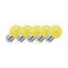 Lighto | LED-Glühbirne | Große Fassung E27 | Gelb | Kugelbirne | 45mm | 1,5W | Dimmbar | 5er-Pack | Geeignet für Spiralkabel