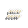 Lighto | LED-Glühfaden | Großer Sockel E27 | Klar | Kugellampe | 45mm | 2W | Dimmbar | 10er-Pack | Geeignet für Leuchtkäfer